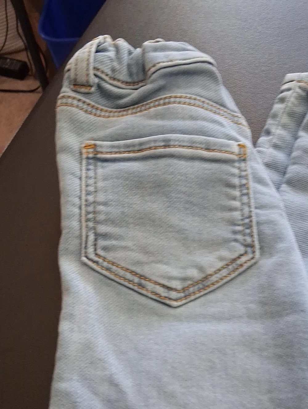 OshKosh B'gosh Pale Blue Jeans with White Floral Embroidery And wide Legs